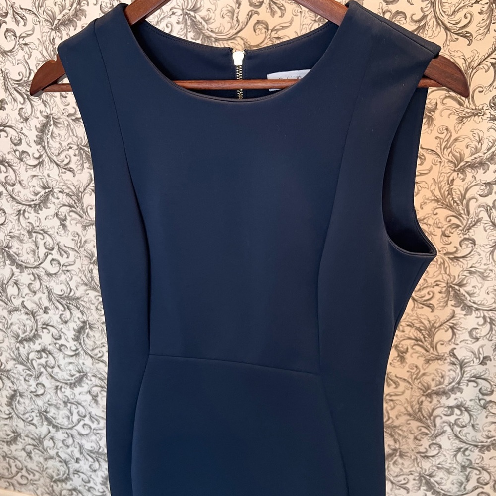 Calvin Klein dress, scuba fabric, size 10, navy